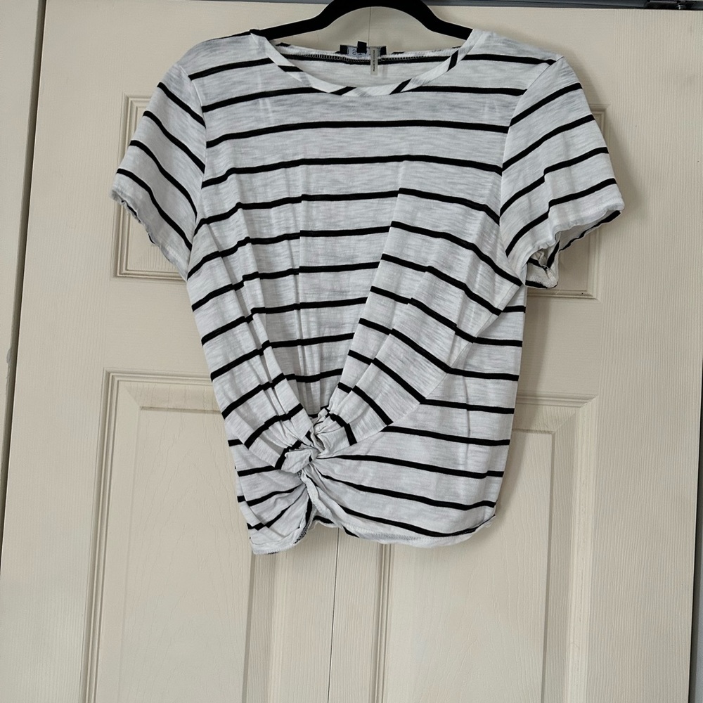 Striped tie crop top